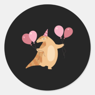 Adesivo Redondo Vinheta de Celebração de Pangolin