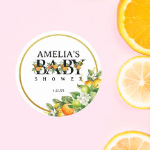 Vinheta de Chá de fraldas de Citros Dourados Elega