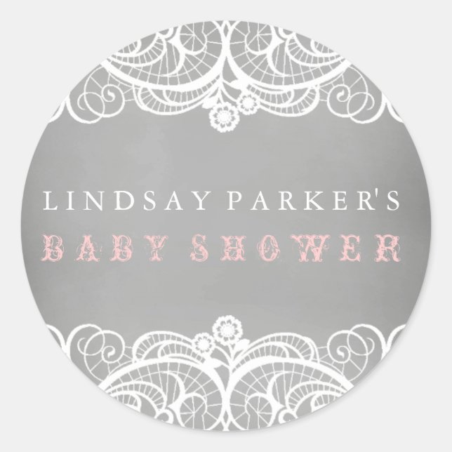 Adesivo Redondo Vinheta de Chá de fraldas Rastreável (Frente)