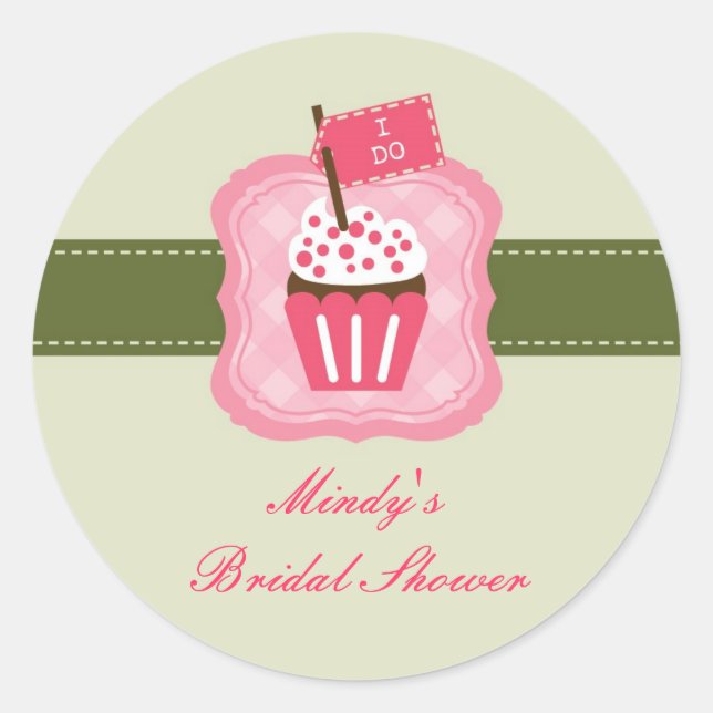 Adesivo Redondo Vinheta de Chá de panela "I Do" (Frente)