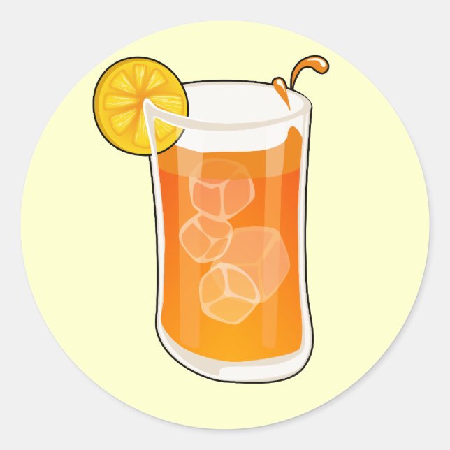 Adesivo Redondo Vinheta de chá gelado (Frente)