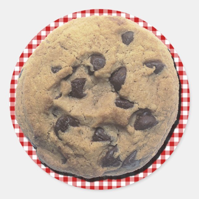 Adesivo Redondo Vinheta de chocolate Chip Cookie (Frente)