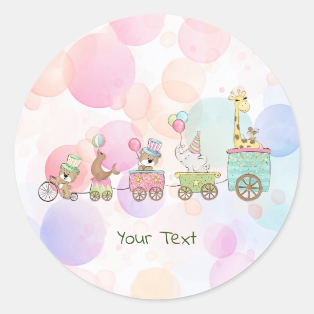 Adesivo Redondo Vinheta de Circo (Frente)