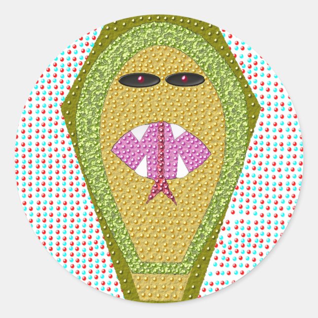 Adesivo Redondo Vinheta de Cobra egípcia letal (Frente)