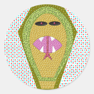 Adesivo Redondo Vinheta de Cobra egípcia letal