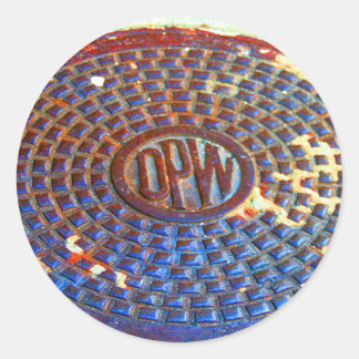 Adesivo Redondo Vinheta de Cobrir do Manhole DPW NYC