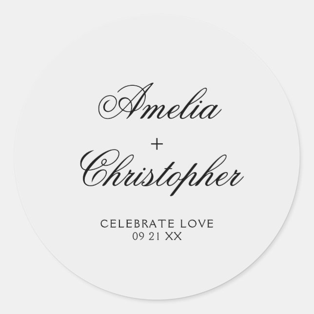 Adesivo Redondo Vinheta de Coleção Floral Romântica (Frente)