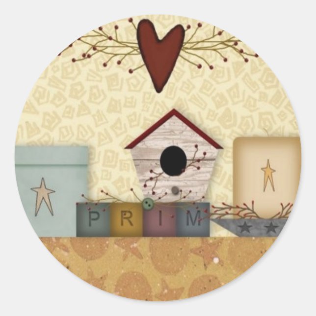 Adesivo Redondo Vinheta de Coleção Primitiva (Frente)