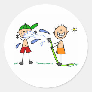 Adesivo Redondo Vinheta de combate da mangueira de verão