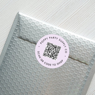 Adesivo Redondo Vinheta de Compro de código QR personalizado