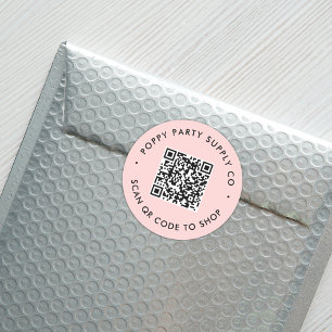 Adesivo Redondo Vinheta de Compro de código QR personalizado