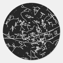 Adesivo Redondo Vinheta de constelação