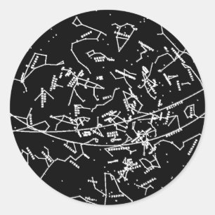 Adesivo Redondo Vinheta de constelação