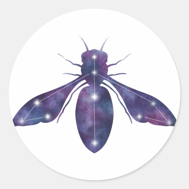 Adesivo Redondo Vinheta de constelação de abelhas (Frente)