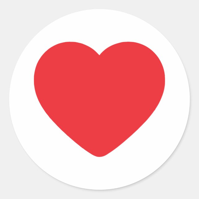 Adesivo Redondo Vinheta de coração vermelho (Frente)