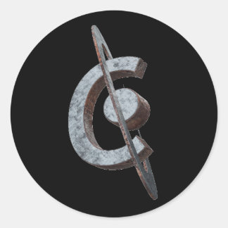 Adesivo Redondo Vinheta de corrosão