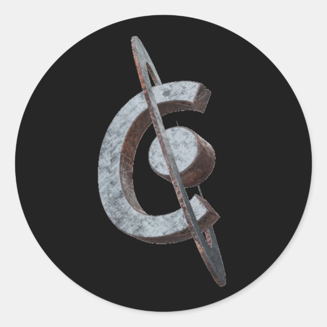 Adesivo Redondo Vinheta de corrosão (Frente)