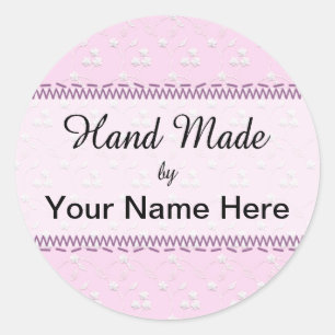 Adesivo Redondo Vinheta de costura manual