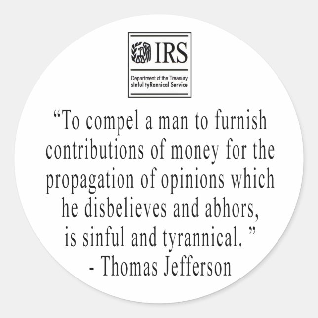 Adesivo Redondo Vinheta de Cotação Jefferson (Frente)