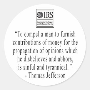 Adesivo Redondo Vinheta de Cotação Jefferson