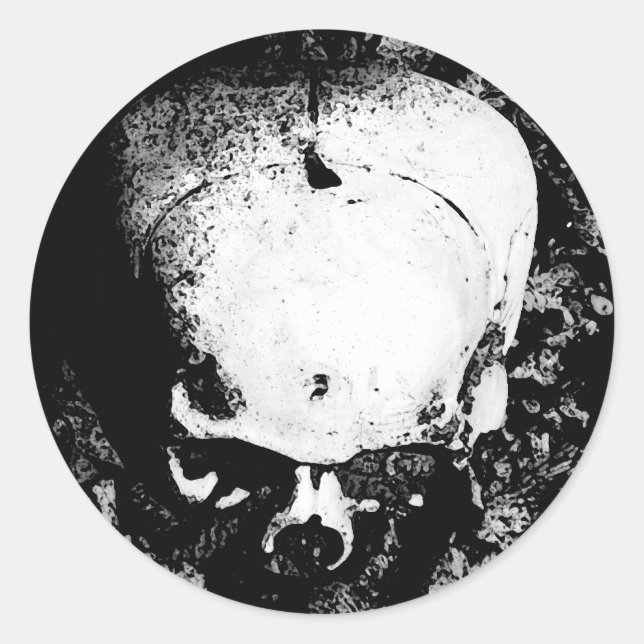 Adesivo Redondo Vinheta de crânio (Frente)