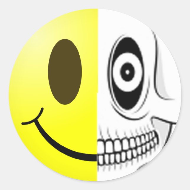 Adesivo Redondo Vinheta de crânio (Frente)