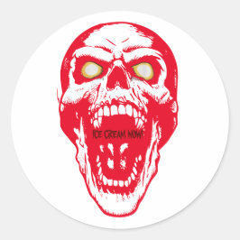 Adesivo Redondo Vinheta de crânio de Gótico personalizável