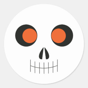 Adesivo Redondo Vinheta de crânio de Halloween para Pop