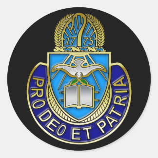 Adesivo Redondo Vinheta de Crest do Exército Chaplain Corp