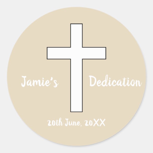 Adesivo Redondo Vinheta de dedicação personalizada (Frente)