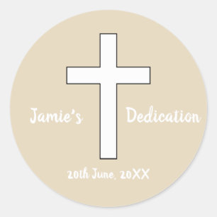 Adesivo Redondo Vinheta de dedicação personalizada