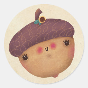 Adesivo Redondo Vinheta de Dia das Bruxas no outono