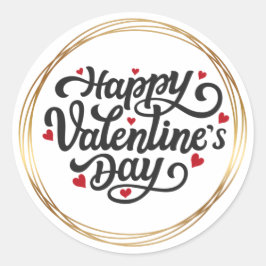 Adesivo Redondo Vinheta de dia dos namorados