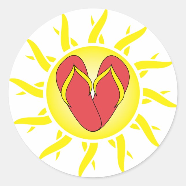 Adesivo Redondo vinheta de diversão de verão (Frente)