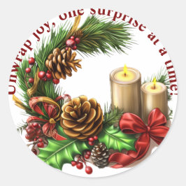 Adesivo Redondo Vinheta de embrulho para presente