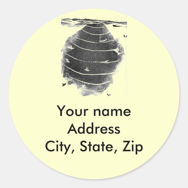 Adesivo Redondo Vinheta de Endereço de Devolução (Frente)