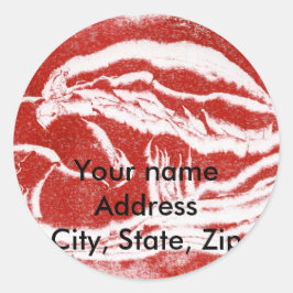 Adesivo Redondo Vinheta de Endereço de Devolução