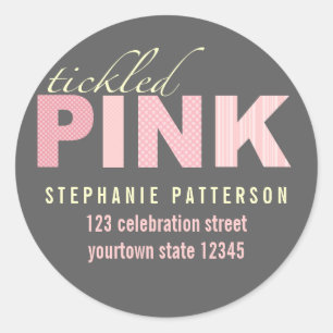 Adesivo Redondo Vinheta de Endereços de Retorno de Rapariga Modern