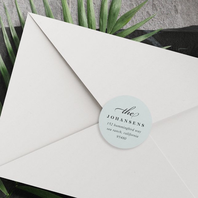 Adesivo Redondo Vinheta de Endereços de Retorno de Simplicidade |  (Criador carregado)