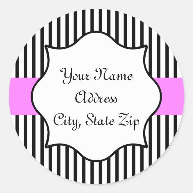 Adesivo Redondo Vinheta de Endereços Francês (Frente)