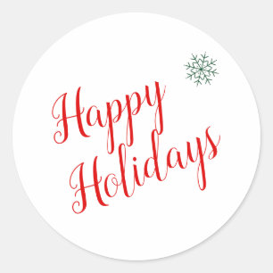 Adesivo Redondo Vinheta de enrolamento de feriados de feliz