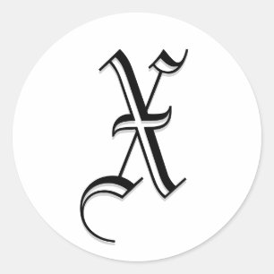 Adesivo Redondo Vinheta de Envelope Casado Monograma "X"