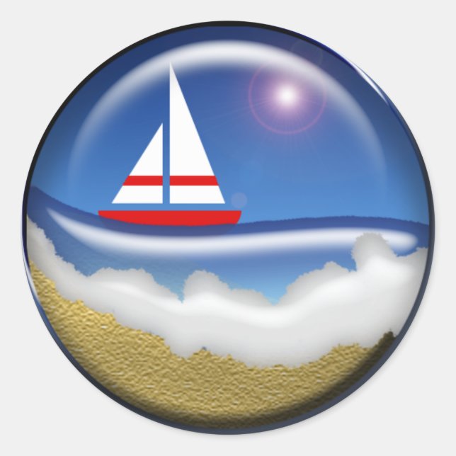 Adesivo Redondo Vinheta de Envelope de Casamento Tema Tropical (Frente)