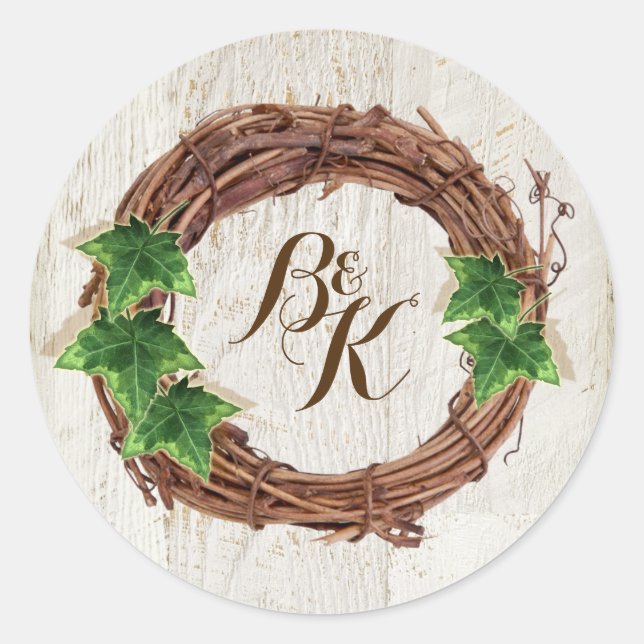 Adesivo Redondo Vinheta De Envelope De Convite Para Casamento De I (Frente)