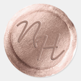 Adesivo Redondo Vinheta de Envelope de Iniciais de Cera Dourada ro