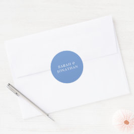 Adesivo Redondo Vinheta de Envelope Mínimo Azul Moderno SARAH