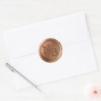 Vinheta de Envelope Rustic Copper Wax Seal Initial