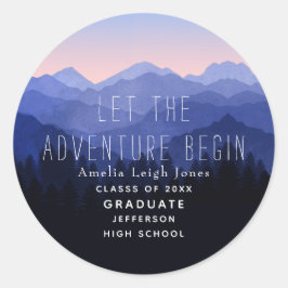 Adesivo Redondo Vinheta de Envelope Rustic Mountain Formando