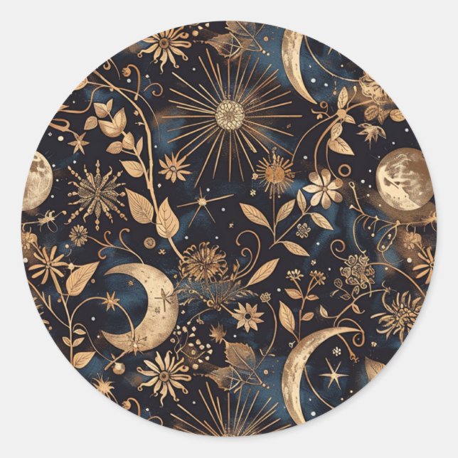 Adesivo Redondo Vinheta de envelopes brancos de jardim iluminado n (Frente)