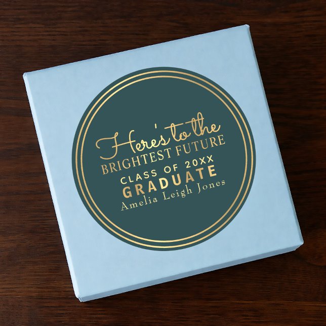 Adesivo Redondo Vinheta de envelopes Dourado para o Formando mais  (Criador carregado)